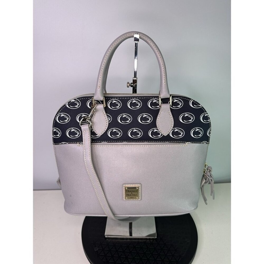 Dooney & Bourke  Penn State University PSU Gray Navy Blue Purse